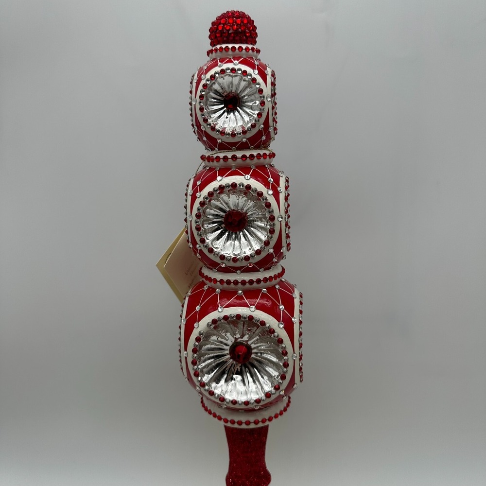 2012 PATRICIA BREEN MAJESTIC FINIAL RED CHRISTMAS HOLIDAY‎ 9.84" TREE TOPPER